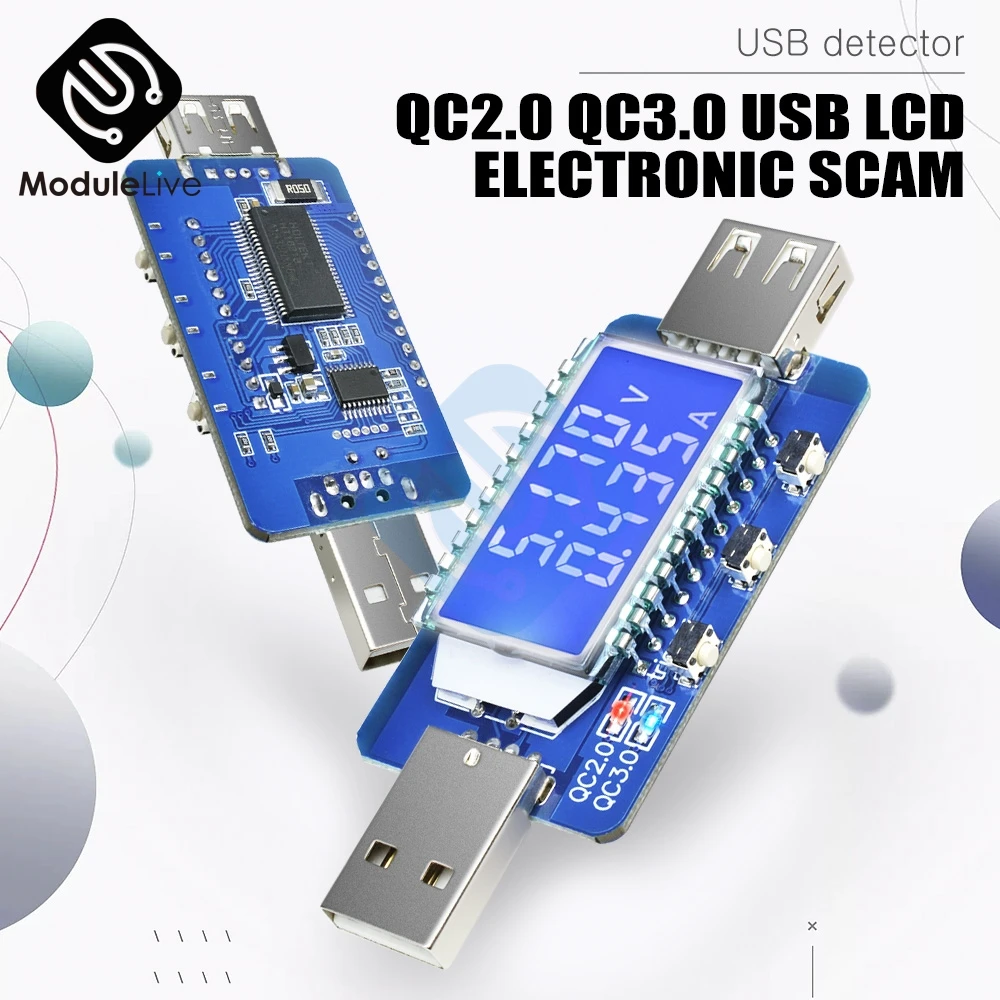 USB детектор ЖК-цифровой дисплей измеритель напряжения тока тестер быстрое зарядное устройство триггер Амперметр Вольтметр поддержка QC2.0 QC3.0 4 В~ 28 в