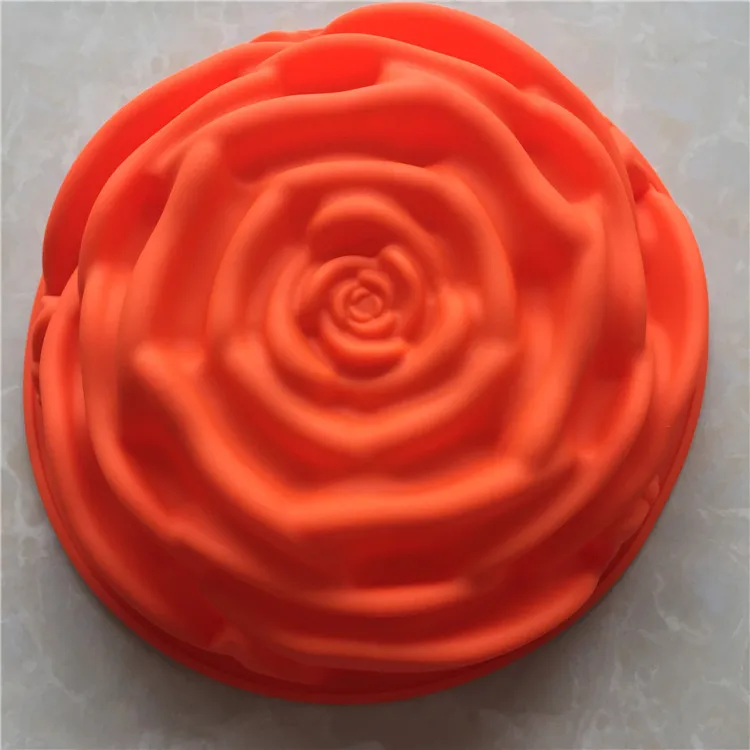 Big Size Rose Flowers Cake Mold Silicone Flower Shape Cake Pan Fondant