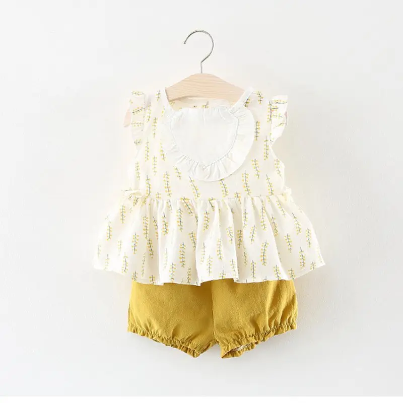 New Born Baby Girls Clothing Sets Princess Dress Tops+Hot short Pants 2 Pcs Kids Outfits Sets 2018 Children Summer Clothes Set (1)