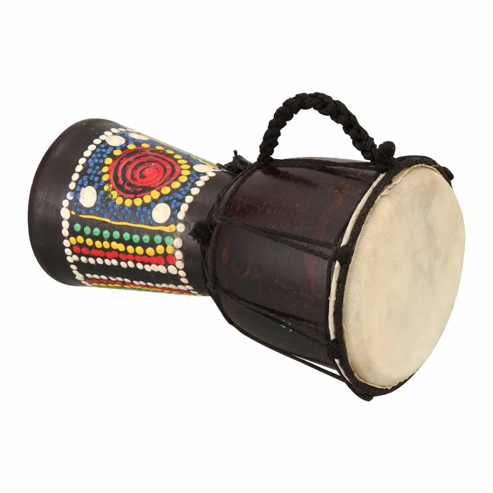 Африканские Djembe 4 дюймов 6 дюймовые классические деревянные африканские ручные барабаны мембранофон с узором из овчины барабаны для детей и взрослых начинающих