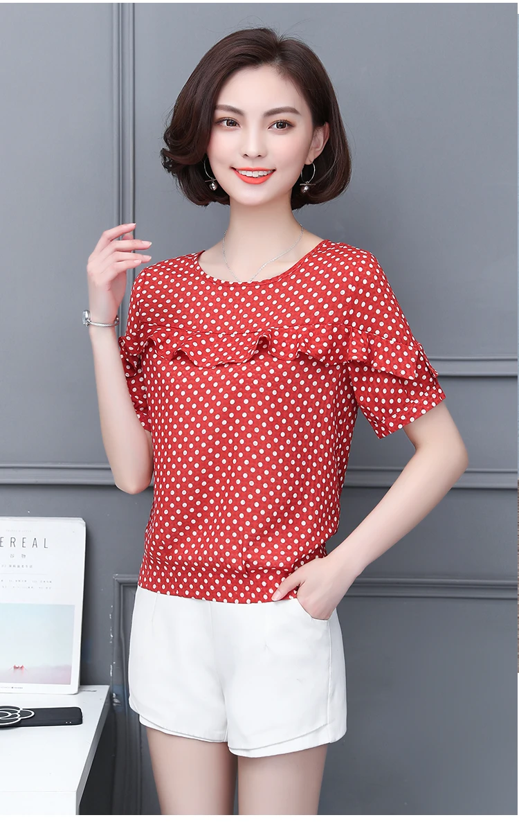 Nueva Mujer Tops de moda de verano de 2019 Blusa de gasa