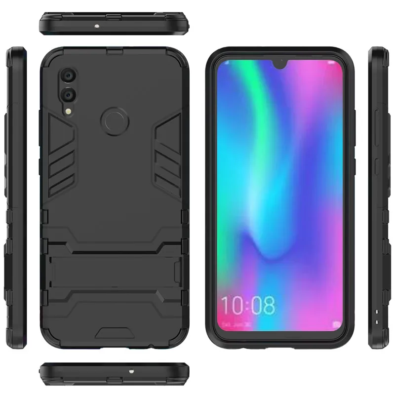 2 in 1 Hard PC+Soft Silicone TPU Rugged Rubber Kickstand Armor Phone Case For HUAWEI HONOR 10 Lite P Smart 2019 Stand Cover (33)