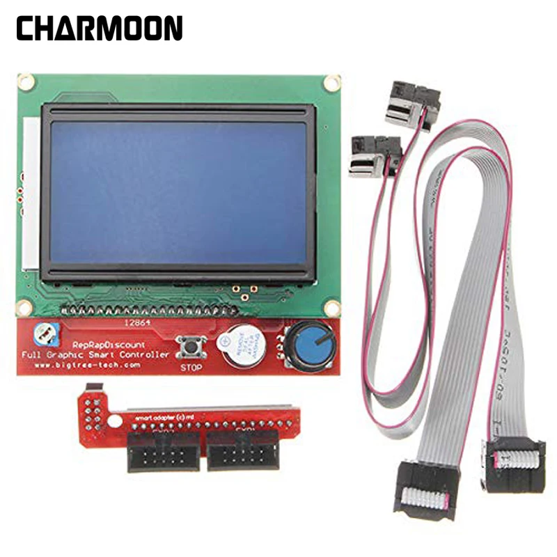 

1 x LCD12864 Controller + 1 x Switch Board + 2 x 30cm Cable LCD Control Panel 3D Printer Controller Display 2018 Hot Sale