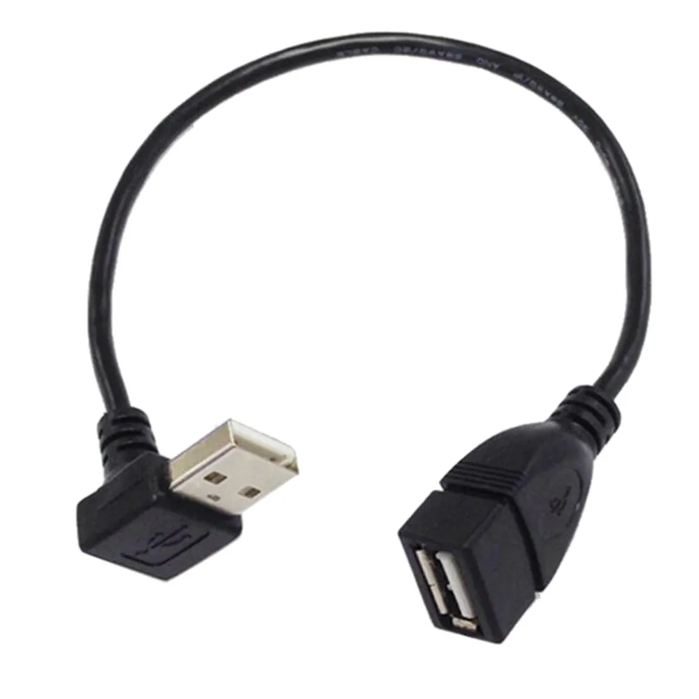 Новое поступление 90 градусов USB 2 0 штекер к разъем черный кабель 20 см Прямая
