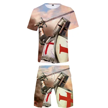 

Knights templar Casual Harajuku T-shirt suit Men breathable short two-piece fashion short T-shirt + shorts Women student suit