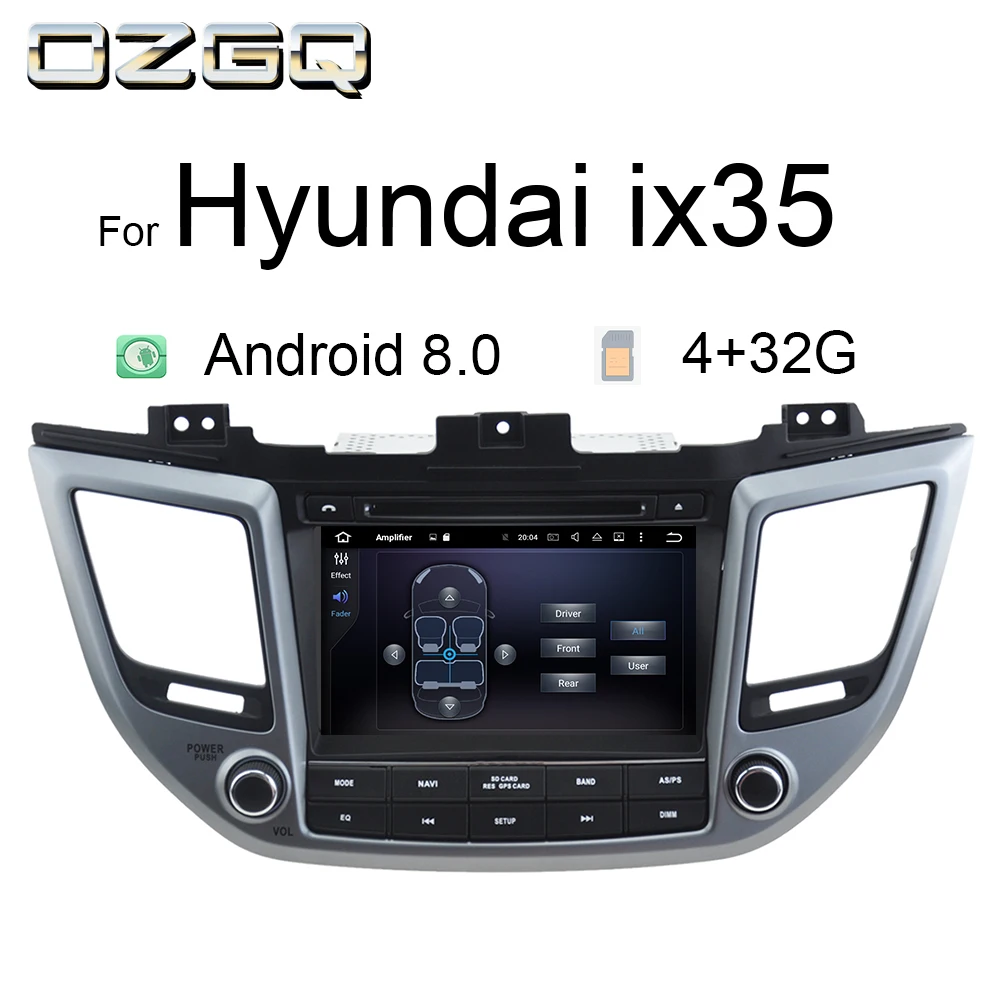 

OZGQ Radio Car Android 8.1 8.0 System 8'' Touch Screen 32G Multimedia Navigation For Hyundai IX35 2015- Support GPS Car Stereo