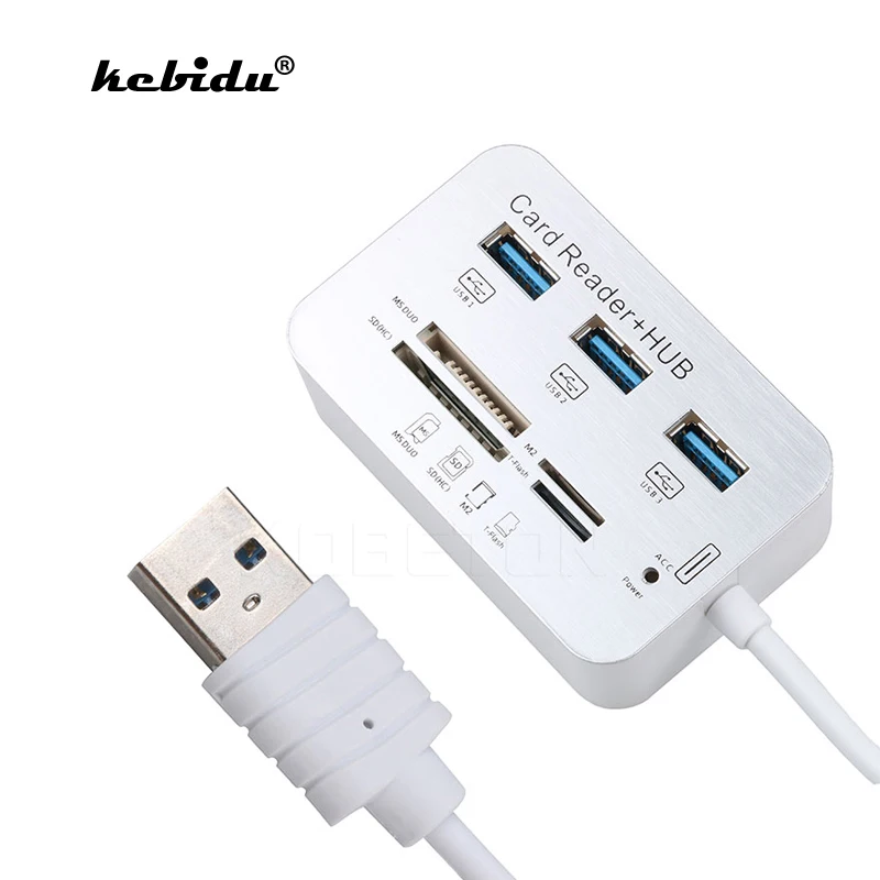 Kebidu 3 Порты мини usb хаб устройство чтения карт памяти USB 0 концентратор Алюминий с MS