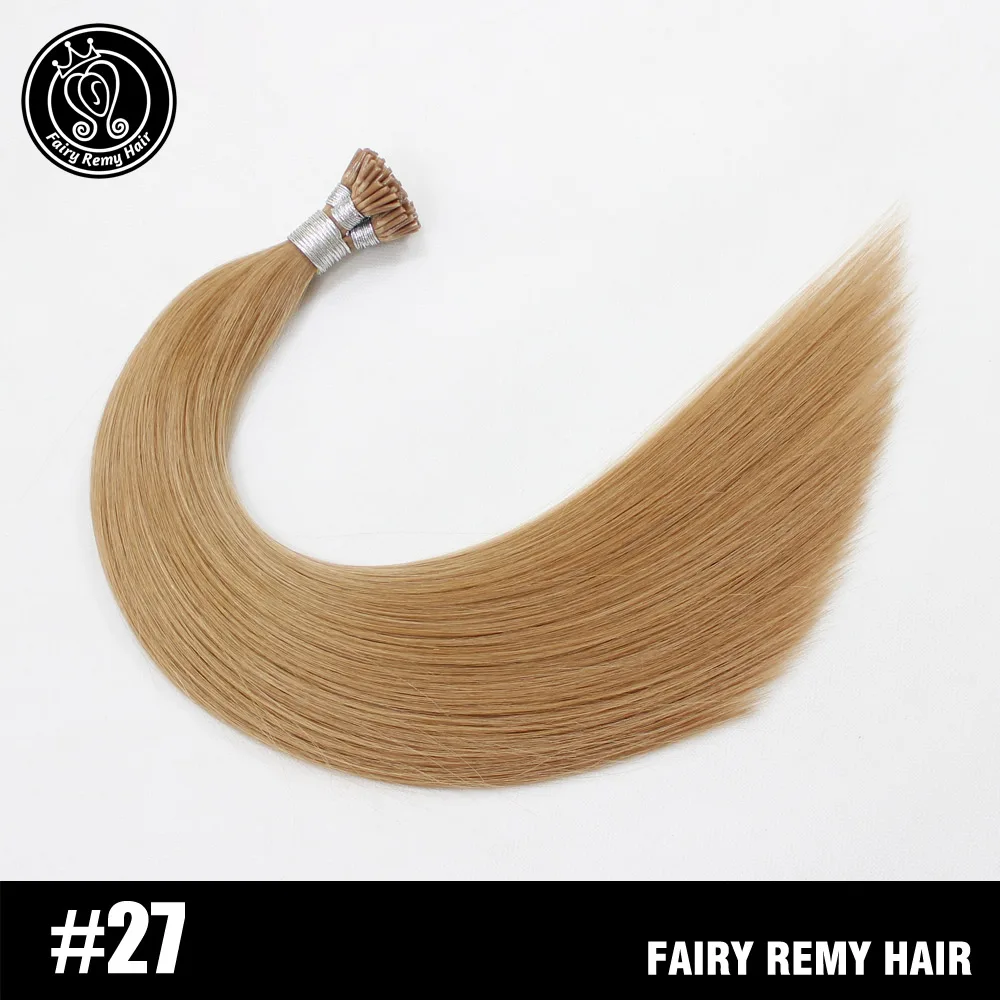 #27 Сказочные волосы remy 0,8 г/локон 16 дюймов настоящие волосы Remy Fusion Keratin I Tip человеческие волосы для наращивания шелковистые прямые профессиональные салонные волосы - Цвет: #27
