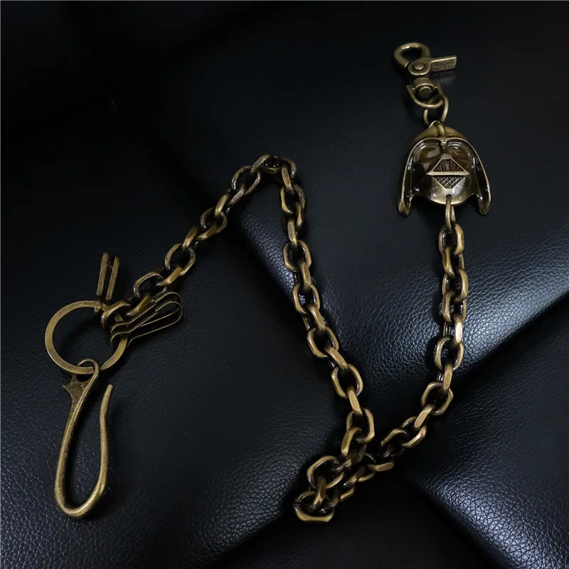 

Men Trousers Pants Wallet Keychain Gray Black Skull Horns Bullet Shape Pendant Metal Link Waist Chain Punk Jean Heavy Chain BL66