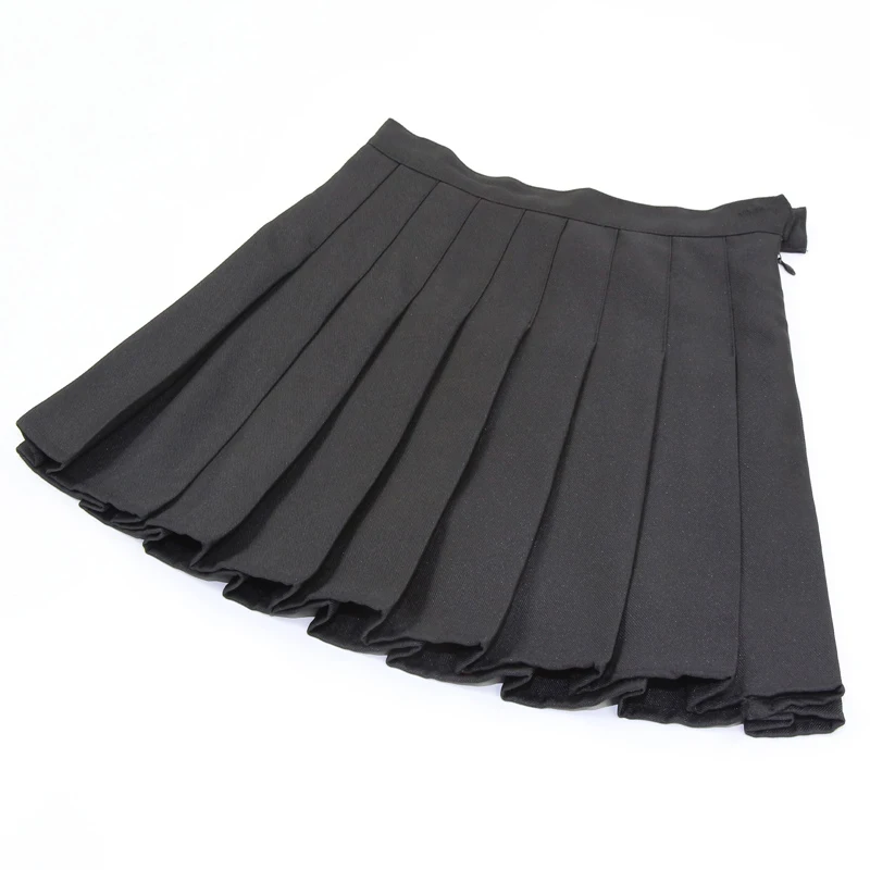 Женская черная плиссированная юбка в японском стиле, косплей, юбка с высокой талией, женские мини-юбки, короткие