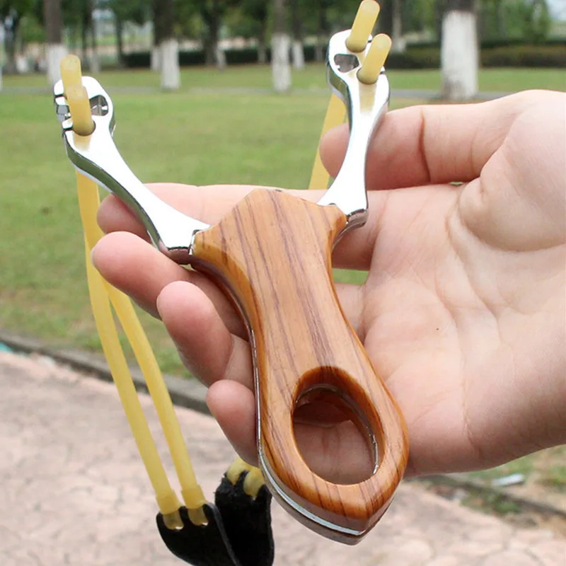 Мощный Рогатка съемки алюминиевого сплава рогатки камуфляж лук с резиновой
