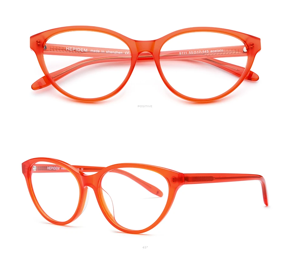 Ацетатная оптическая оправа для очков, женские фирменные дизайнерские очки кошачий глаз по рецепту, новые кошачьи очки 9111