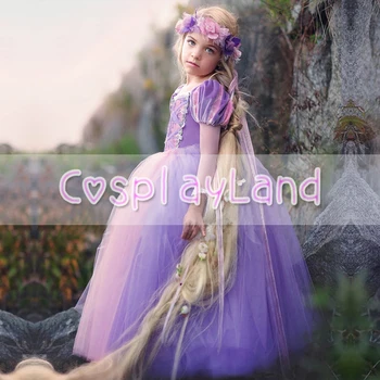 

Girls Dresses Costume Rapunzel Dress From Tangled Dining Gown Child Princess Cosplay Party Fancy Dress