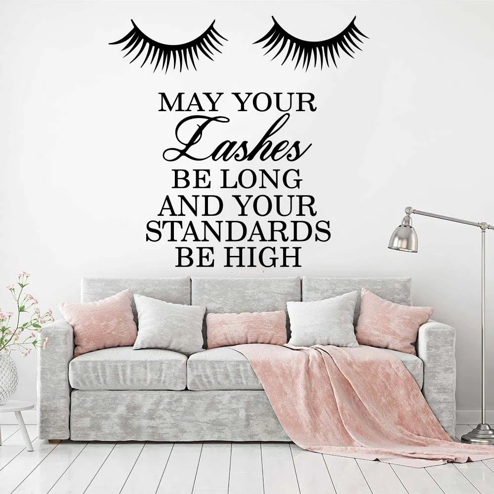 Beautician Lashes Long Standard High Makeup Quote Wall Sticker Girl Room Nail Hair Beauty Salon Wall Decal Bedroom Vinyl  (4)