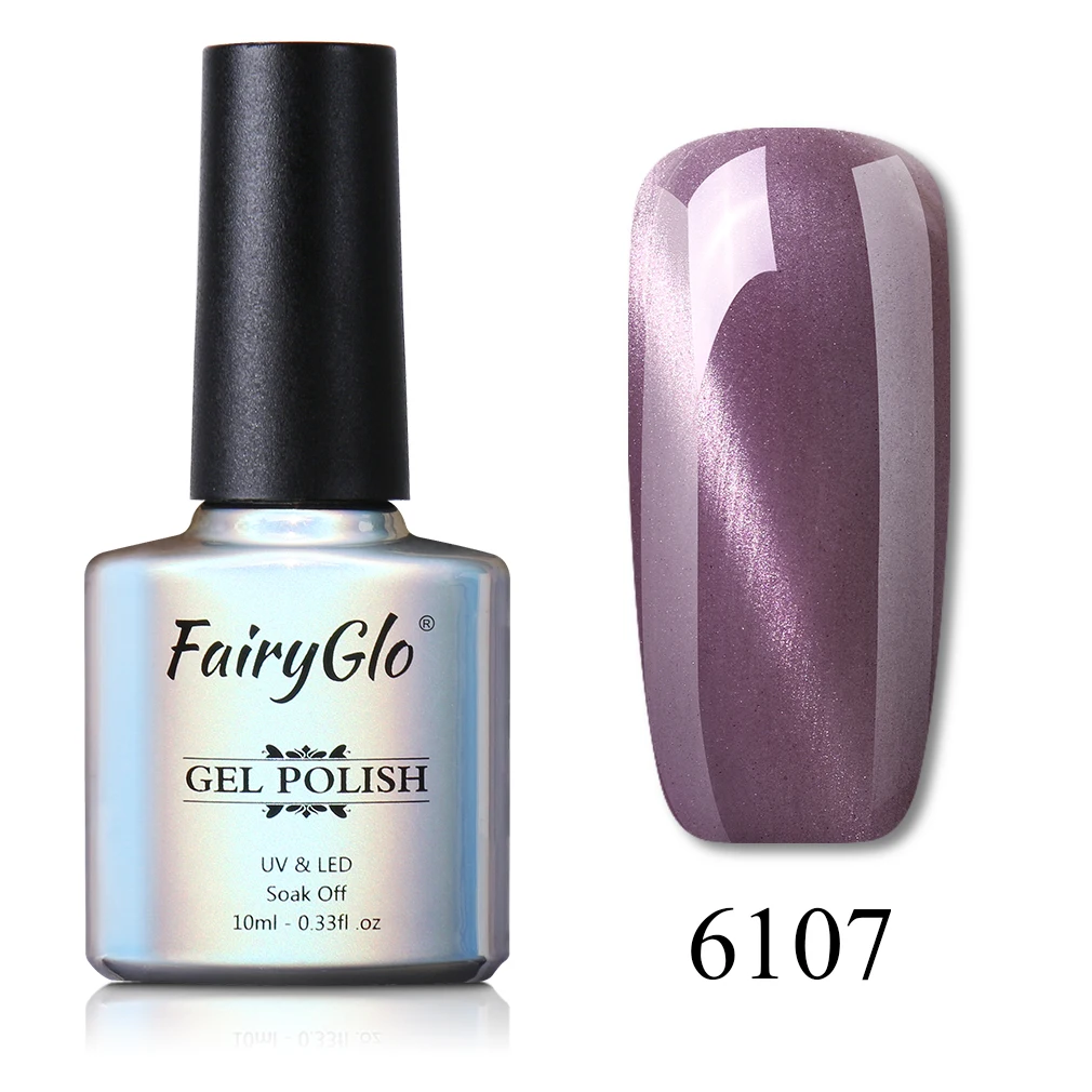 FairyGlo 10 мл Гель-лак для ногтей с эффектом «кошачий глаз» УФ светодиодный Гель-лак для ногтей впитывающийся полумагнит Гибридный Гель-лак для ногтей - Цвет: 6107