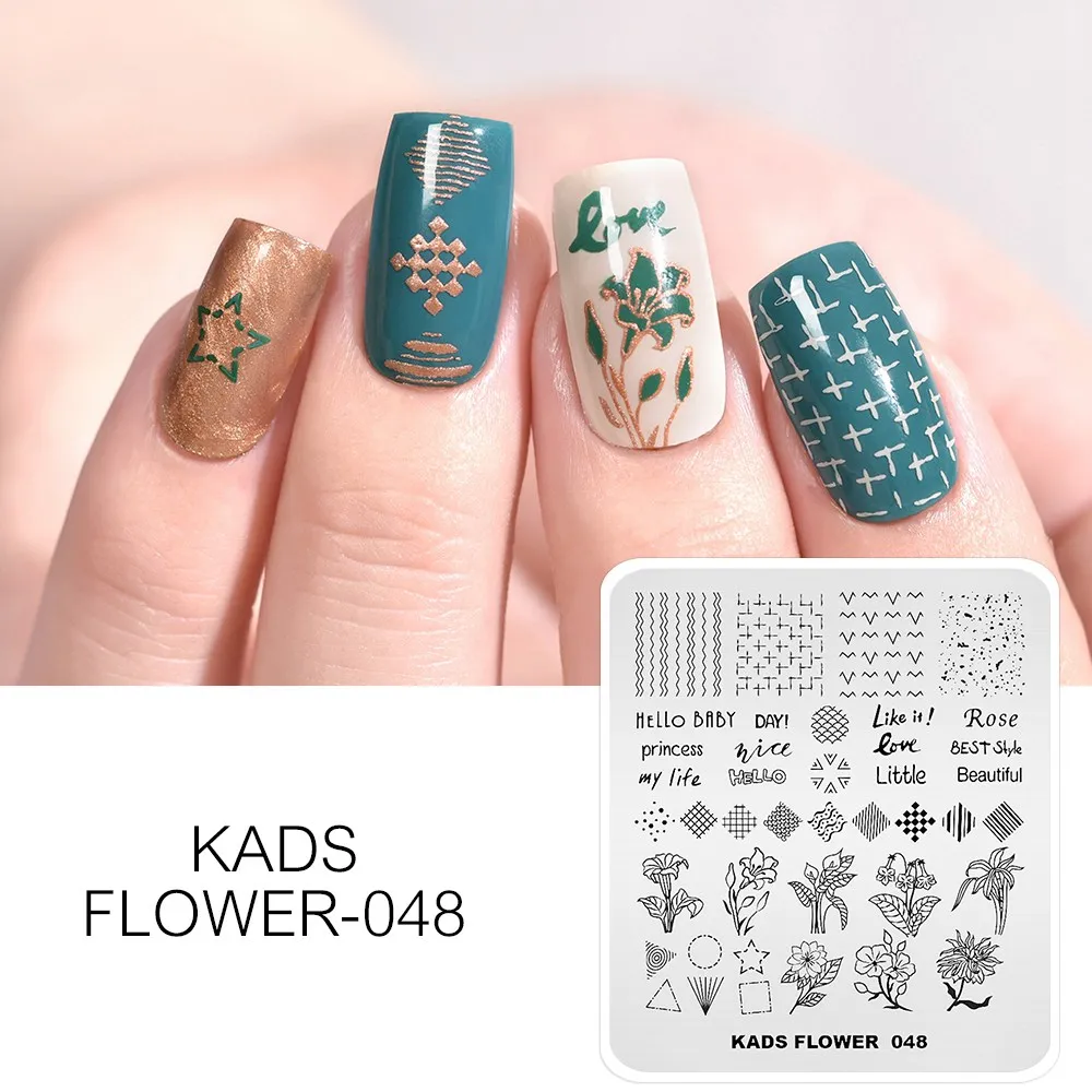 Flower 048 Новые пластинки для ногтей для штамповки 34 дизайнов Маникюр штамповка Фламинго Летняя мода природа изображения штамп для ногтей художественный трафарет - Цвет: Flower 048
