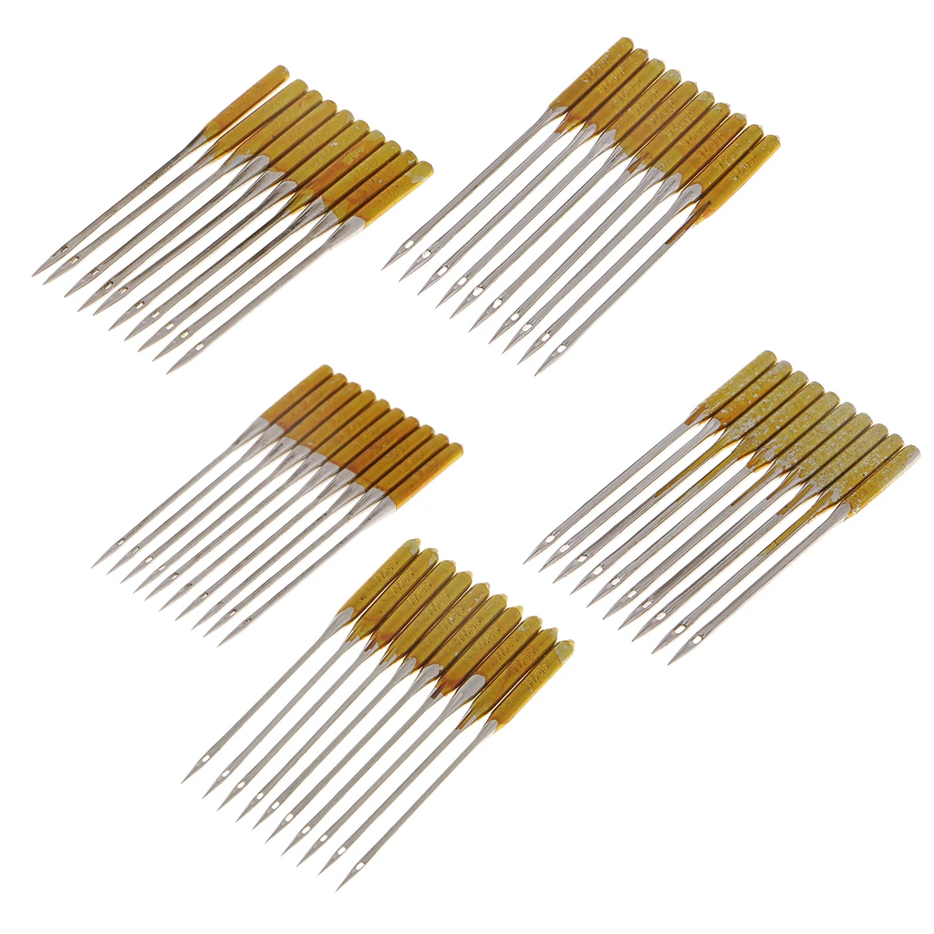 10Pcs/lot Stainless Steel Sewing Machine Needles 5 Sizes Anti-jumper Sewing Needle for Household Stitching Tools Accessories