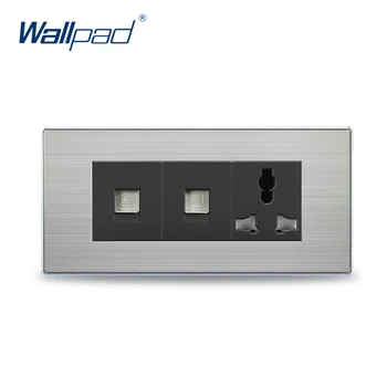 

2019 Hot Sale TEL+COM 3 Pin Universal Socket China Manufacturer Wallpad Push Button Luxury Wall Light Switch Outlet