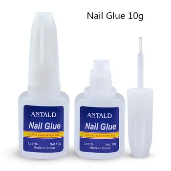 

10g Nail Glue with brush for tips false Gel nails decoration rhinestones