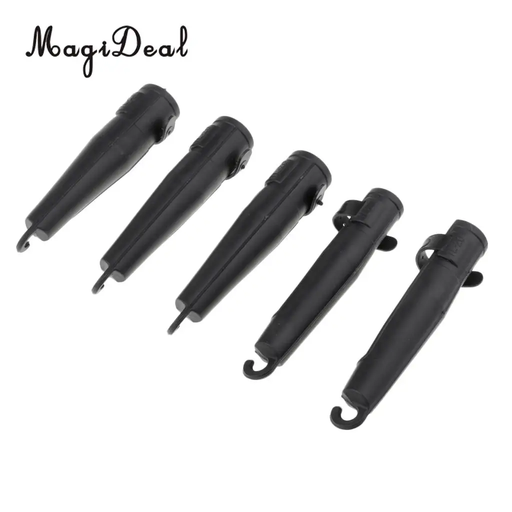 MagiDeal 5Pcs Fishing Rod Tip Cover Rod Cap Pole Glove Sleeve Protector Pole Cap with Strap for Fixing the Rod Black 20# 25#