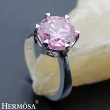 Hermosa Jewelry Advanced Fashion Pink Topza 925 Sterling Silver Engagement Rings 6 BK121