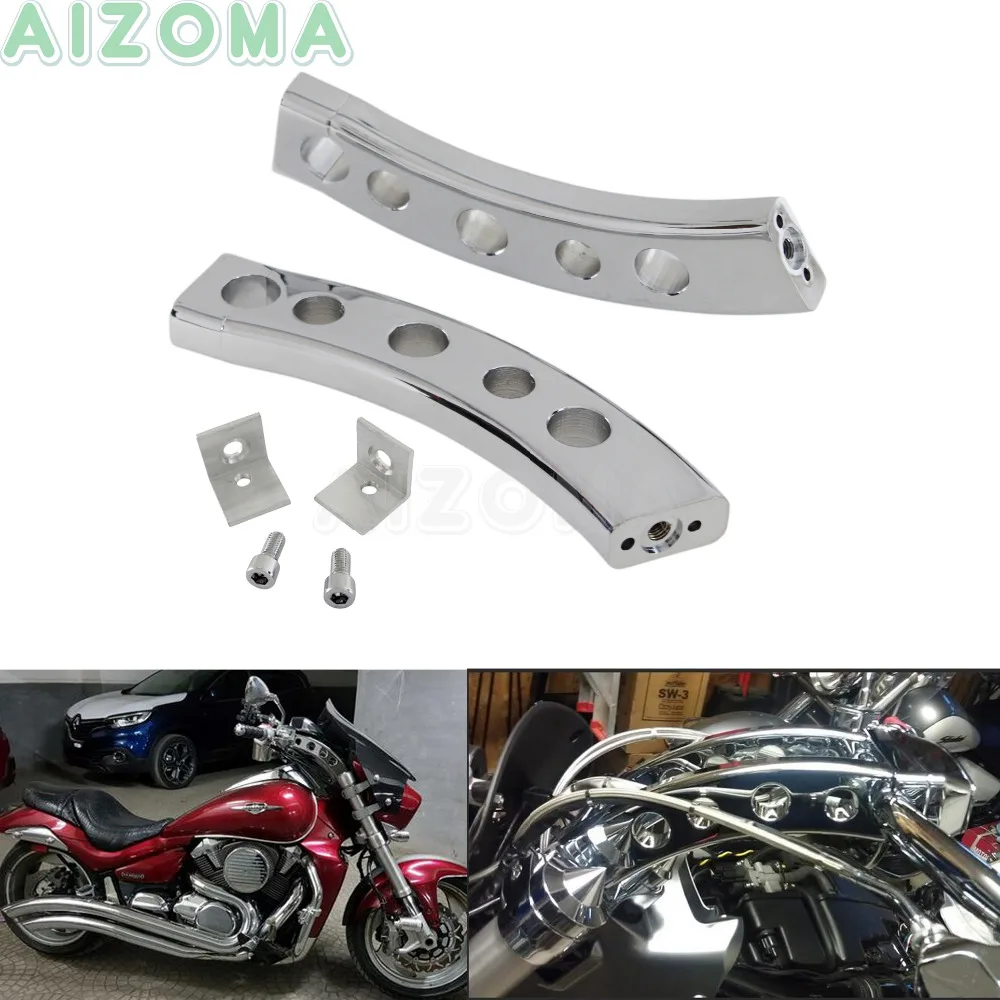 CNC Chrome Motorcycle Adjust Handlebar Risers Pullback Handle Bar Riser