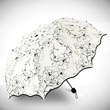Nouvelle creative princesse soleil parapluie pliant parapluie de vinyle protection contre ultraviolet double femelle parapluie pluie femmes