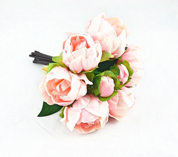 

Blush Pink Peonies Real Touch Flowers For Silk Bridal Bouquets Bridesmaids Wedding Flowers Centerpieces