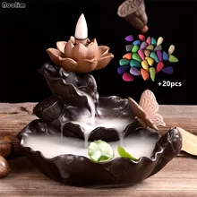 Творческий Керамика лотоса Курильница для благовоний курильница ароматические свечи Teaho Применение украшения Применение в Офис+ 20 штук пирамидки благовоний