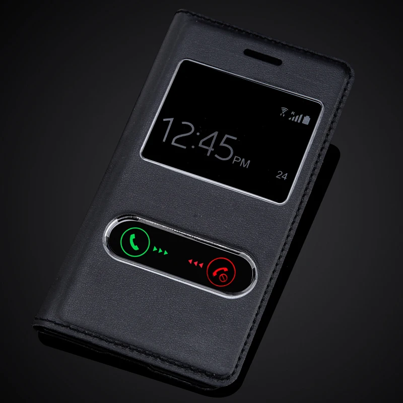 

For Samsung Galaxy S 3 mini SIII S3 Mini I8190 Slim Smart View Window Flip Leather Cover with Back Battery Housing Case Holster