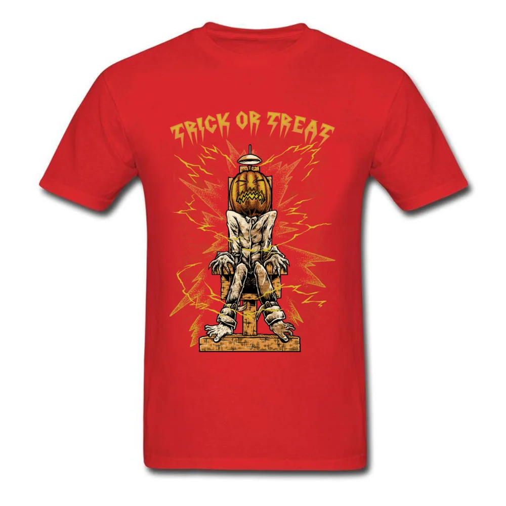Trick or Treat T-Shirt Short Sleeve Party Latest Men's Summer Tops Shirts Party Tee Shirt O Neck 100% Cotton Fabric Trick or Treat red