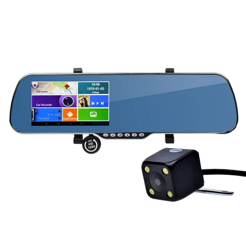 5 0 дюймов Автомобильный видеорегистратор Mirrow DVR камера GPS навигация Full HD 1080P Android 4