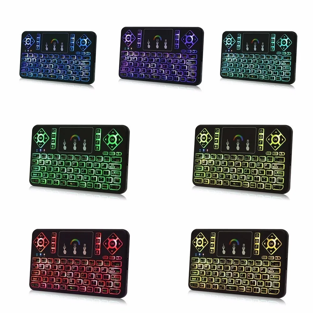 TZ Q9 Mini 2.4GHz Wireless Keyboard RGB Backlight Air Mouse Touchpad Mice for Android/Google Smart TV Teclado| |