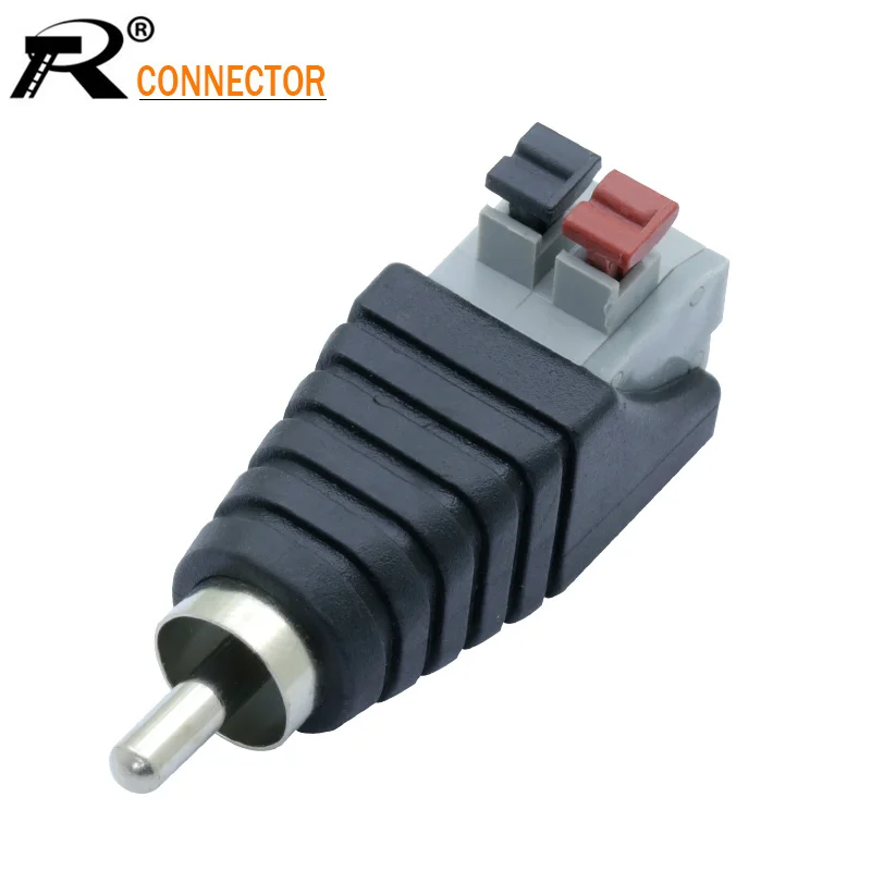 

3pcs Video AV Balun RCA Male to AV Screw Terminal Stereo Jack 3.5 mm male 4 pin Terminal Block Plug connector