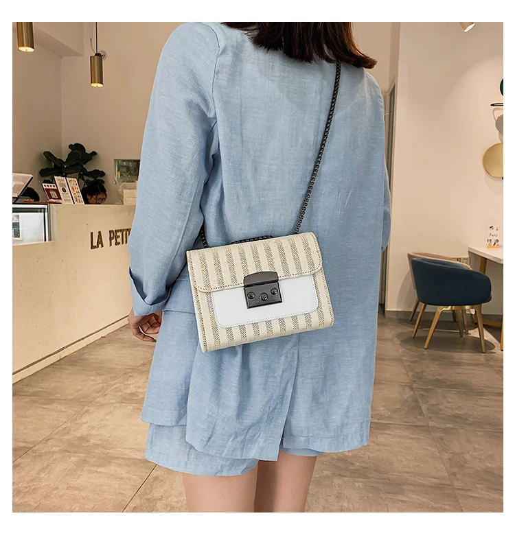 Элегантная женская мини-сумка с клапаном, квадратная сумка, модная новая качественная кожаная женская дизайнерская сумка с замком и цепочкой, сумка-мессенджер