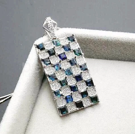 Сапфировое Ожерелье, подвеска для мужчин, ювелирное изделие натурального происхождения, синий сапфир, серебро 925 пробы, 0.35CT* 23 шт, драгоценный камень# BR16090210