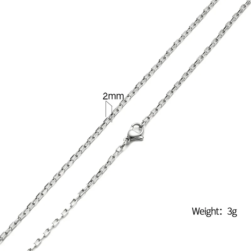 AZIZ BEKKAOUI модное ожерелье-чокер на цепочке для мужчин и женщин из нержавеющей стали серебряное ожерелье Мужская коробка цепочки подарок 45-70 см - Окраска металла: KZ055 2mm