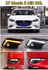 Eosuns СИД DRL белый дневной свет дневного света+ желтый сигнал поворота для Mazda 3 Axela Европа версия