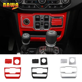 

BAWA Car Window Button Control Panel Cover Cigarette lighter USB Socket Decoration Stickers for Jeep Wrangler JL 2018+
