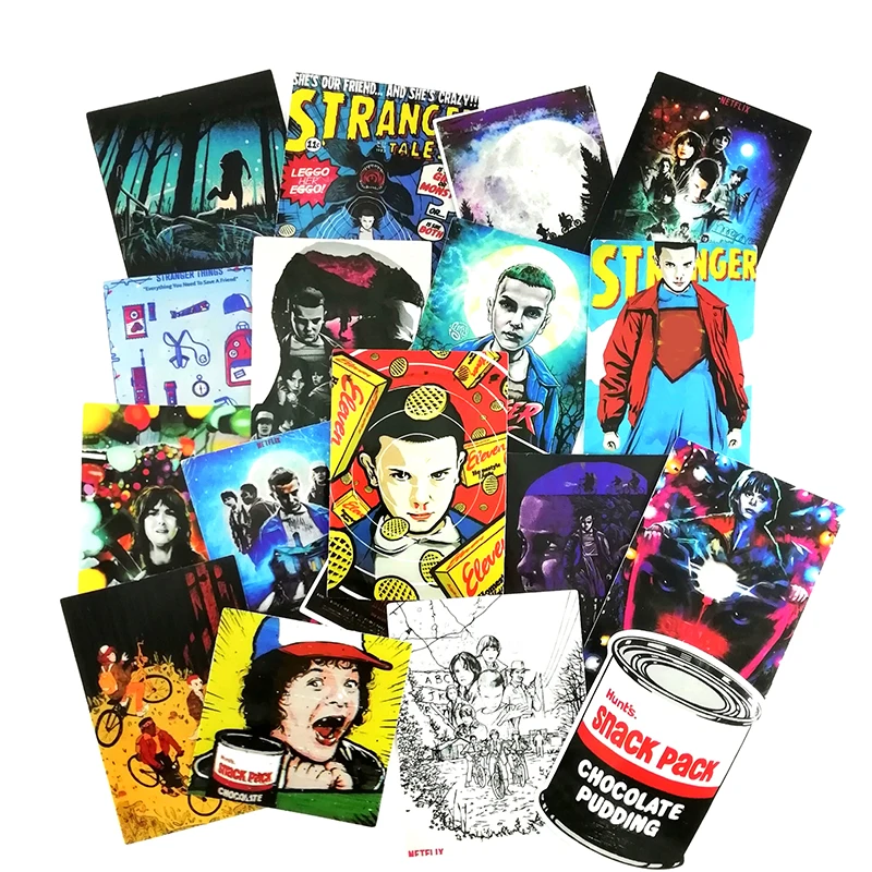 18pcs/lot American Movie Stranger Things Stickers For Notebook Trolley Case Backpack Table PVC Car DIY Cool Skateboard Decals