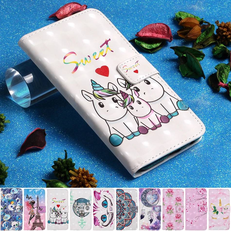 

Unicorn Card Slot Leather Wallet Flip Case For Huawei Honor 9 Lite 8X 7A P8 P9 P20 Lite Mate 20 Lite P Smart Y6 2018 Phone Cover