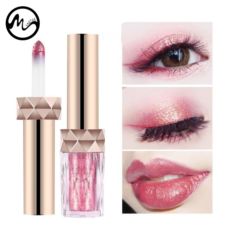 

MINCH Shimmer Lipstick Diamond Glitter Eyeshadow Long Lasting Cosmetic Rose Gold Pink Lips Makeup Eyes Pigment Powder