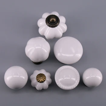 1PC Ceramics Jewelry box Knobs Small Drawer Handles Cabinet Knobs Dresser Knobs Pulls for Bedroom Kitchen White