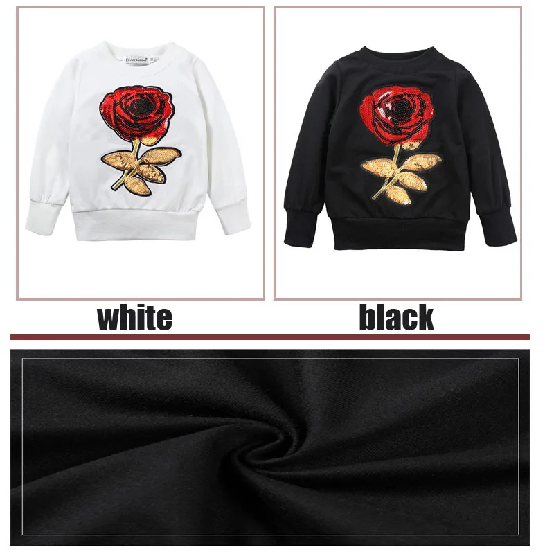 Children's big rose sequined casual wear (11)