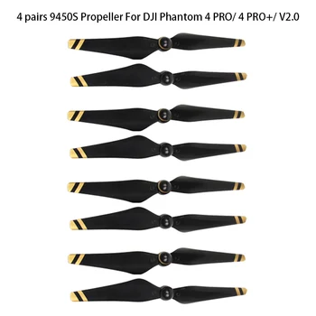 

4 Pairs Propeller CW CCW Enhanced Blade Props Propellers 9450S for DJI Phantom 4 pro 4pro + V2.0 Drone Accessories Gold / white