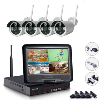

Plug&Play 4CH Wireless Camera Surveillance System 10.1" LCD NVR Kit 1TB HDD P2P 1080P HD Outdoor IR WIFI CCTV IP Camera
