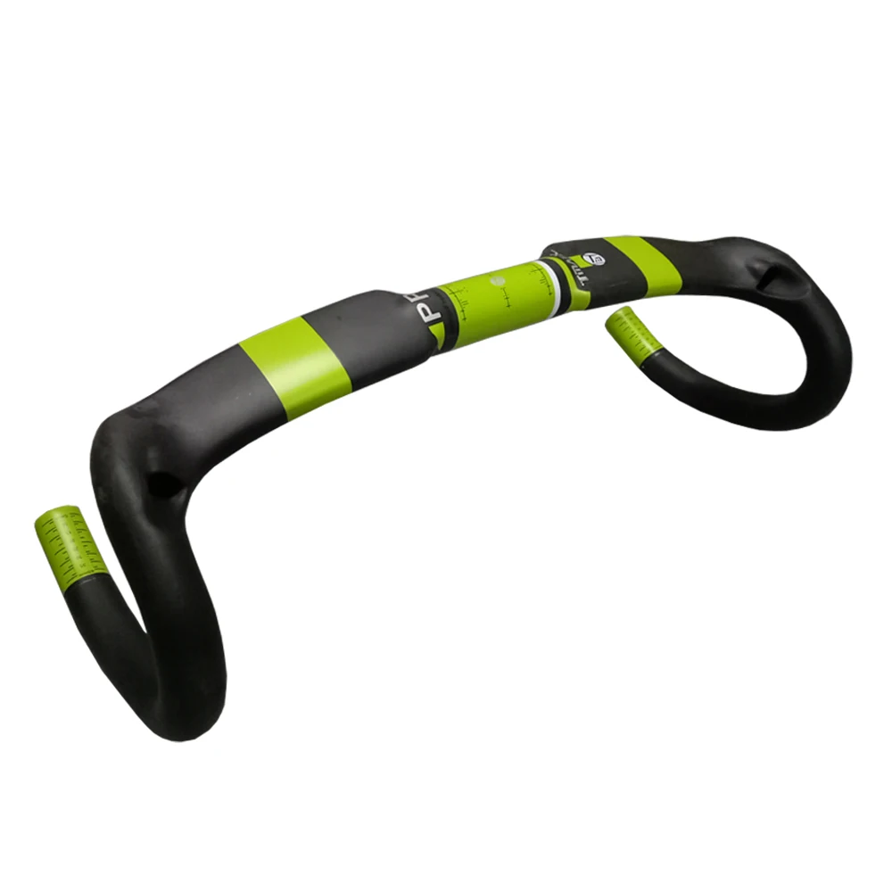 

Road Bicycle Racing UD Matte Full Carbon Handlebar Internal Cable Carbon Bike Handlebar 31.8*400/420/440mm Green Matte