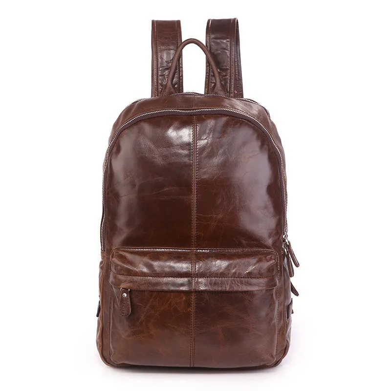 Quality Men Cowhide Genuine Leather Fashion Vintage Backpacks Large Capacity Traval Bag Coffee Men s Backpack