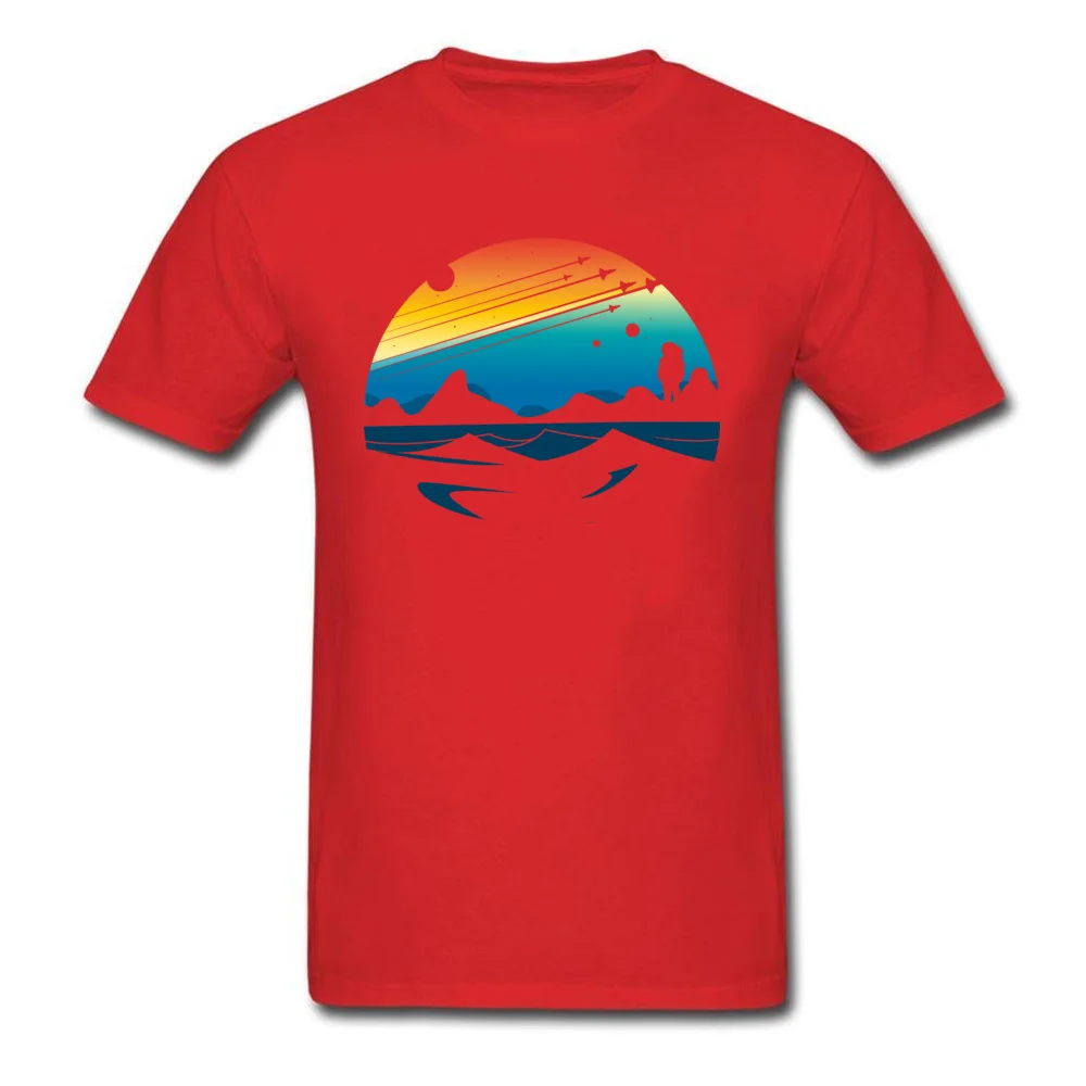 Design Fashionable Man T-shirts Round Collar Short Sleeve Pure Cotton Tops Shirts 3D Printed Tops T Shirt Top Quality Scenic colorful space view shuttle pilot science fiction art red