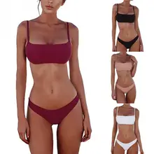 2019 nuove Donne di Estate Solid Bikini Set Push-up Reggiseno non imbottito Costume Da Bagno Triangolo Costumi Da Bagno Bagnante Vestito di Nuoto Costume da bagno Biquini